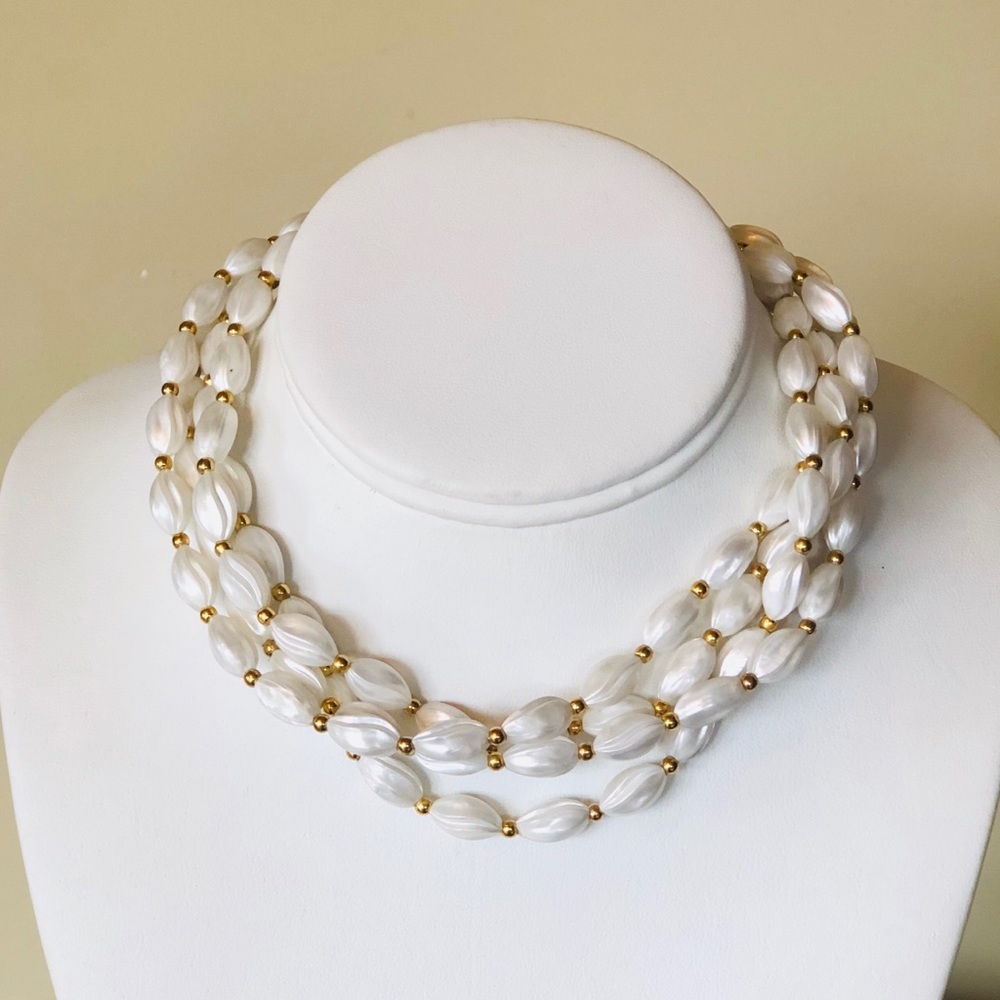 COPY - Vintage Crown Trifari 4 Strand Pearl Necklace